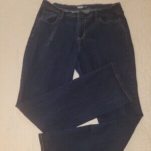Old Navy Women’s Famous Jeans Dark Wash Mid-Rise Curvy Boot-Cut Stretch Size 14